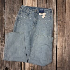 old navy og loose rhinestone jeans